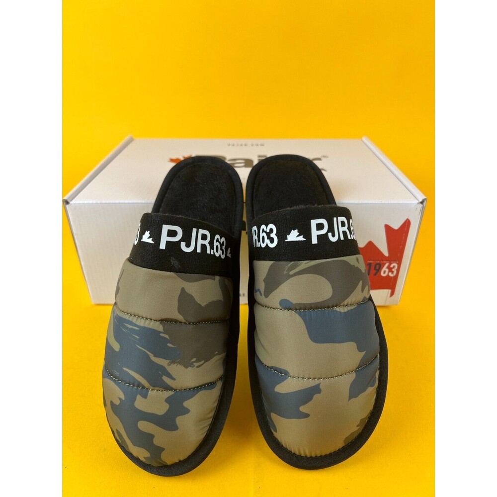 Pajar Canada Stevie Mule Slippers Womens 37 M Olive Green Camo Slip On Flats NWB